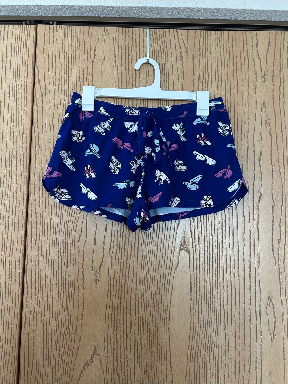 SO Navy Blue Flip-Flop Print Drawstring Sleep Shorts